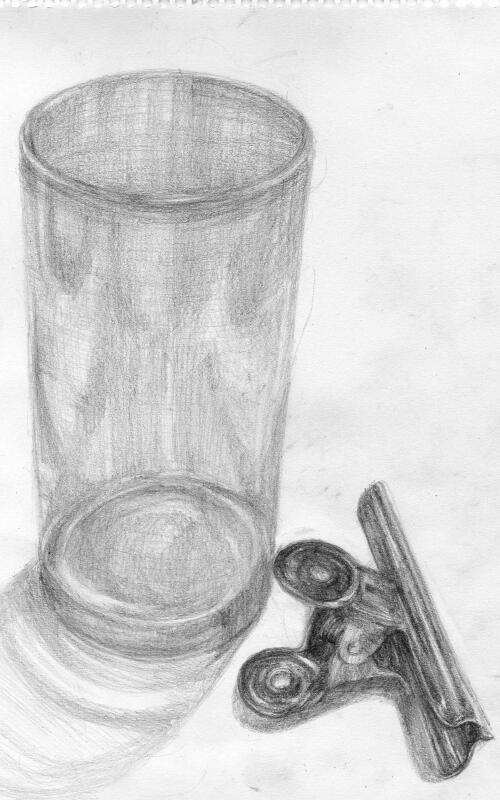 コップと目玉クリップ